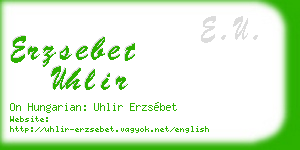 erzsebet uhlir business card
